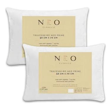 Imagem de Kit 2 Travesseiro Neo Prime Ecopluma Percal Algodão 233 Fios - Camesa