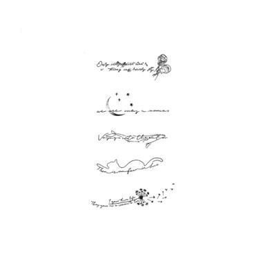 Imagem de Tatuagens temporárias, frase de texto HC-BB-614, tatuagens de palavras, duram de 1 a 2 semanas, resistentes à água, aparência de tatuagem real, resiliência,18 x 11 cm