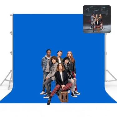 Imagem de Pano de fundo azul Chromakey de 20 x 20 m para fotografia, tela azul para sessão de fotos de retrato, pano de fundo para gravação de vídeo, festa, reunião, zoom, ao vivo