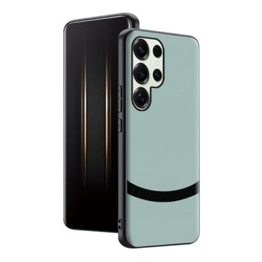 Imagem de HAO RIYLN Capa de couro para Samsung Galaxy S25 Ultra/S25 Plus/S25, capa de negócios fina e macia à prova de choque minimalista, verde, S25plus