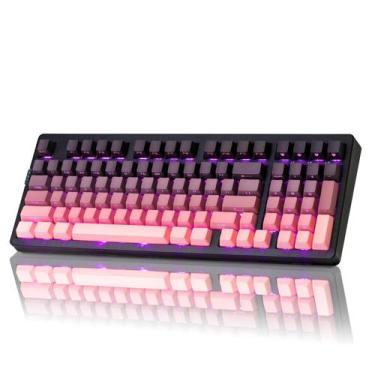 Imagem de Teclado mecânico sem fio para jogos ZORNHER ZH980 rosa