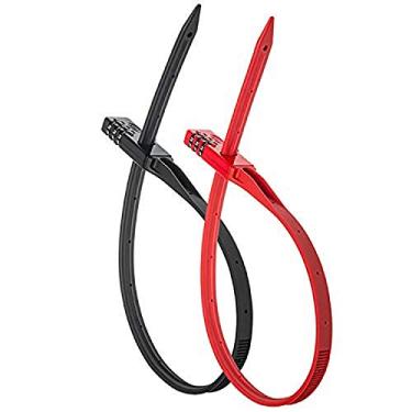 Imagem de Bell QuickZip Zip Tie Combo Cadeado Multiuso Pacote com 2 Vermelho/Preto, Tamanho Único
