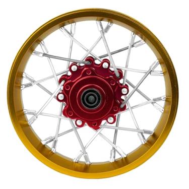 Imagem de BeaxTurbo Racing Upgrade Parts CNC Aluminum Rear Spoke Wheel for Losi Promoto MX 1/4 Gold Ring LOS46003 (Gold-red)