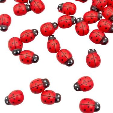 Imagem de Mini Joaninha 3d Decoração Jardim, Vasos - 50 Unidades - Topmixshop