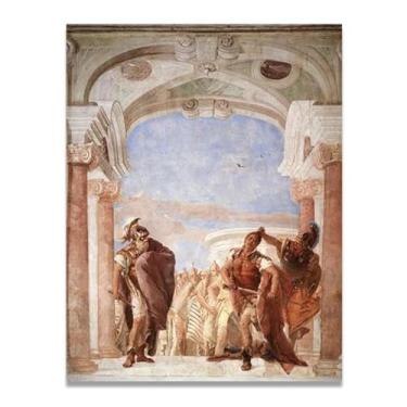 Imagem de Detalhe de impressão em tela Tiepolo Agamenon Giovanni Battista – Obra-prima rococó barroca, pintura escolar de Veneza, pintura a óleo decorativa para galeria doméstica 50 x 65 cm