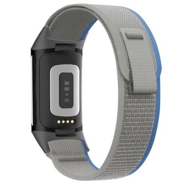 Imagem de Oanux Pulseira de reposição esportiva de nylon compatível com Fitbit Charge 6/Fitbit Charge 5, esportiva, macia, ajustável, respirável, para relógio Charge 6/5