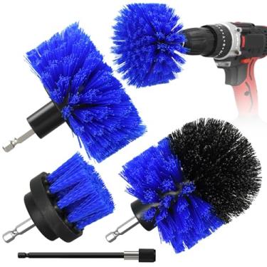 Imagem de Kit de acessórios de escova de broca de 4 peças, novo conjunto de escovas de rejunte 2025, kit de limpeza de esfregão elétrico multiuso para banheiras, linhas de argamassa, banheiro, chuveiros