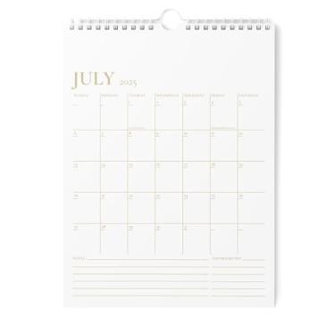 Imagem de Karto Calendário de parede 2025-2026 - vertical 21,5 x 28 cm de julho de 2025 a dezembro de 2026 - Aumente sua produtividade e planejamento fácil com o calendário mensal estético - dourado