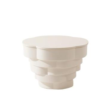 Imagem de Mesa de Centro Escandinavo moderno simples nuvens tatami mesa pequena casa sala de estar criativa mesa lateral creme em forma de vento mesa curta Mesa de Chá(Branco,Pequeno)
