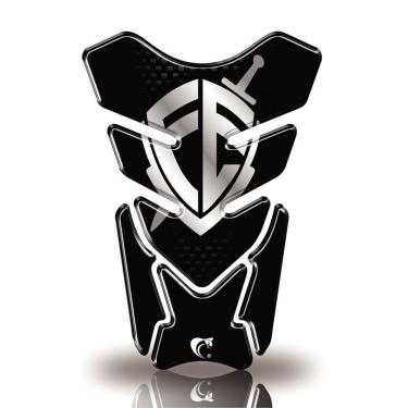 Imagem de Protetor De Tanque Adesivo Moto Honda Yamaha Suzuki Escudo Fé Preto Preto