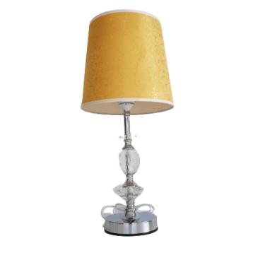 Imagem de Abajur Vidro Cristal Quarto Sala 50cm Cúpula Dourada 50cm