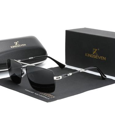 Imagem de Óculos De Sol Polarizados Retângulo Design Uv 400 Kingseven Cinza