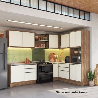 Imagem de Cozinha Completa 8 Peças 11 Portas Viena Freijó / Cinza Argila