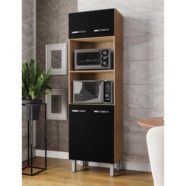 Imagem de Paneleiro Duplo Mara 4 Portas - Savana/Preto Móblis