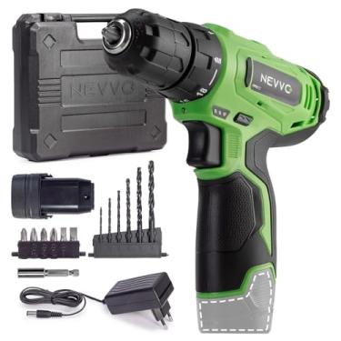 Imagem de Parafusadeira Furadeira Sem Fio Potente 750Rpm 12V 3/8 10mm Torque Variável 15Nm Bivolt Recarregável Com Maleta e Acessórios PFN12C NEVVO