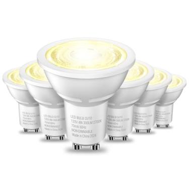 Imagem de TJOY Lâmpadas Gu10, 2700K, Branco Quente, Substituição Para Iluminação Embutida Em Trilhos, Equivalente A 35 W, Não Reguláveis, 4 Lâmpada Led De 300 Lm Cozinha, Coifa, Pacote Com 6