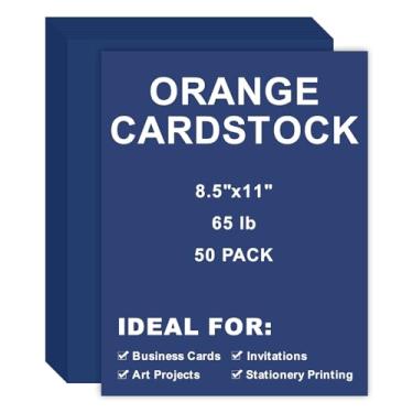 Imagem de Cartolina 8,5 x 11, 50 peças, 29,5 kg/180 g/m², papel para impressora para artesanato, papelaria, cartões de visita, impressão de escritório (azul marinho, 50 peças)