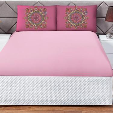 Imagem de Jogo de Lençol King Size 3 Peças com Fronha Estampada 180 Fios - Enxov