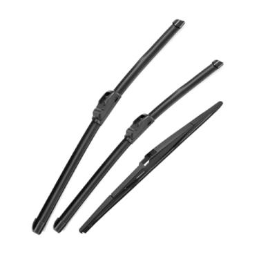 Imagem de Kit com 3 Palhetas Limpador para-brisa Dianteiras e Traseira para,Palheta do Limpador de Para-brisa Premium para Todas as Estações para Toyota Auris 2 Hatchback 2013-2018,Borracha Natural U/J Hook