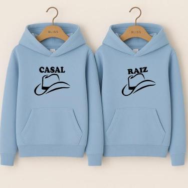 Imagem de Moletom Casal Raiz Canguru Blusa De Frio Com Capuz Combinados Namorado