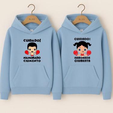 Imagem de Moletom Canguru Namorado e Namorada Ciumenta Meme Engraçado 1 Peça - N