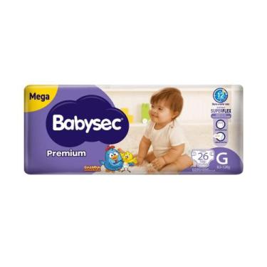Imagem de Fralda Babysec Premium Mega G com 26 unidades - 8,5 a 12kg, 26, G