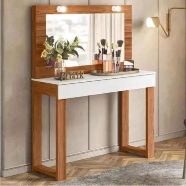 Imagem de Penteadeira camarim gala larg. 1,10m cinamomo/branco - mobler