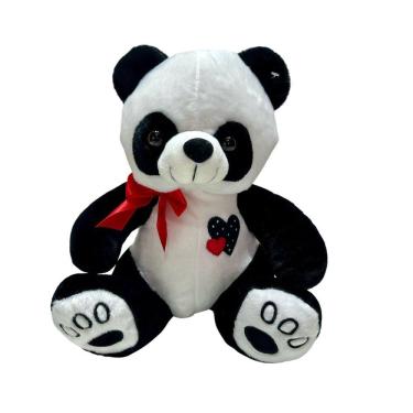 Imagem de Urso Panda De Pelúcia Grande Com Laço Fofo Namorados - 29cm