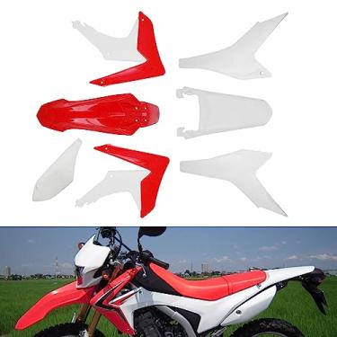 Imagem de JFG RACING Kit De Plástico Crf250L, Kit De Carenagem De Para-Lama De Plástico Para Motocicleta Para Crf250L 2013-2019 Crf250La 2017-2019 Vermelho Branco