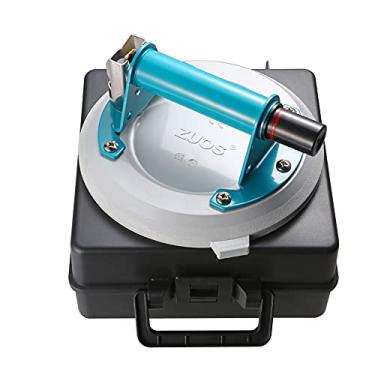 Imagem de ZUOS Ventosa de sucção a vácuo de 20,32 cm para elevação de granito e vidro, Ventosa a vácuo de vidro com alça de metal e bomba ABS, capacidade de carga de 109 kg (ventosa cinza)