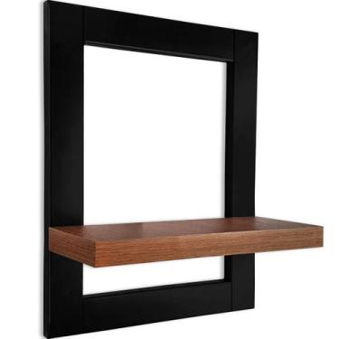 Imagem de Prateleira Nicho de Parede Quadro Decorativo Évora em MDF - Preta e Vi