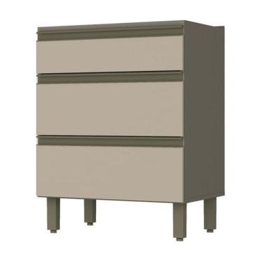 Imagem de Balcão 3 Gavetas 60cm Connect Duna-cristal - Móveis Henn Duna-cristal