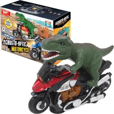 Imagem de Brinquedo Dinossauro Motoqueiro Bate e Volta Luz Som À Pilha - Genéric