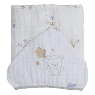 Imagem de Toalha com capuz Baby Joy Soft Estampada com Bordado - Estrelas