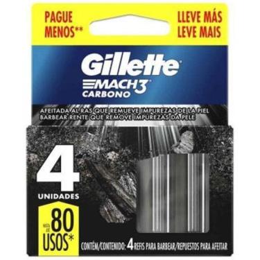 Imagem de Refil Para Barbeador Gillette Mach3 Carbono 4 Cargas