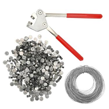 Imagem de Feijões redondos de vedação de chumbo de 10 mm x 5 mm com fios de cobre, para medidor eletrônico, computadores, medidores de gás (300 peças + 1 crimpador de vedação)