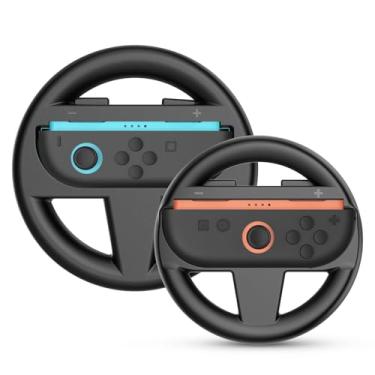 Imagem de TNP Racing Wheel for Nintendo Switch 2 JoyCon 2025 - Racing Steering Wheel Controller Accessory Grip Handle Kit Attachment for Nintendo Switch 2 Joy-Con, (Set of 2 Black)