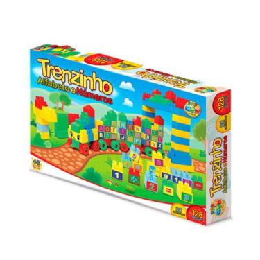 Imagem de Brinquedo de Montar Infantil Trenzinho Alfabeto e Números - GGB