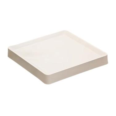 Imagem de Pires para Plantas Pires de plantas com rodas, carrinho de paletes e bandeja coletora para jardim doméstico Vaso para Flores(Branco)