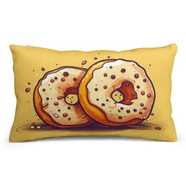 Imagem de VFMKT Capa de almofada decorativa macia 20 x 30 cm, capa de almofada moderna para sofá, fronha, par de donuts, capa de almofada para sofá, sofá-cama, tamanho Queen padrão