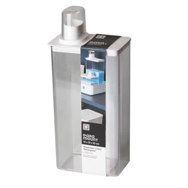 Imagem de Dispenser Acrílico Lavanderia Com Tampa Medidora 2,6L + 1,3L Amaciante Sabão Líquido/Em Pó Lavanderia - Monte Seu Kit (Branco, 2,6L)