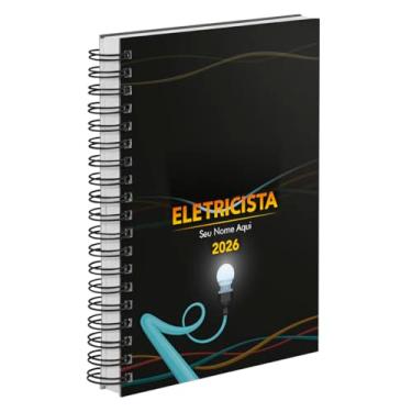 Imagem de Agenda Comercial 2026 Personalizada Capa Dura Eletricista Fios