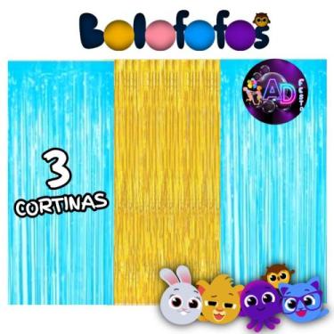 Imagem de kit: 3 Cortina Metalizada , BOLOFOFO Decoração , Festa , Aniversário, 
