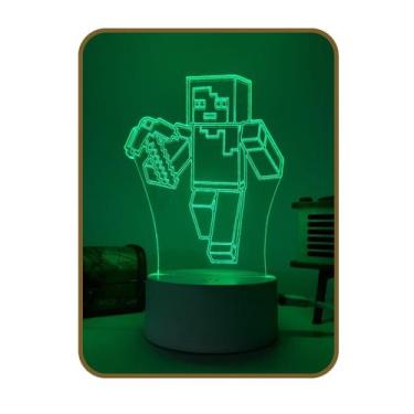 Imagem de Luminária Led 3d 16 Cores Decoração Quarto Infantil - Avelar Criações