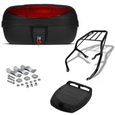 Imagem de Baú Bauleto 45 Litros Pro Tork + Bagageiro Moto, VERMELHO, BIZ 125 200