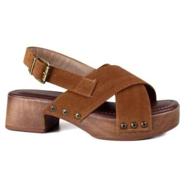 Imagem de Sandália Beira Rio Feminina Salto Anabela Tiras Largas em x Conforto, 