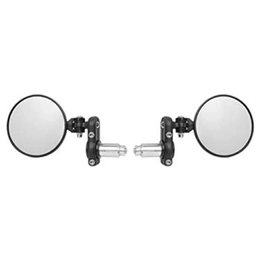 Imagem de aqxreight 2 PCs Motocicleta Retagueira Espelho Redondo Round Dobring Exibir Espelho Lateral do Lateral para 7/8 Polegadas de Diâmetro Externo Rouda de Guidão Realmente Largo e você Deixa Traseiro