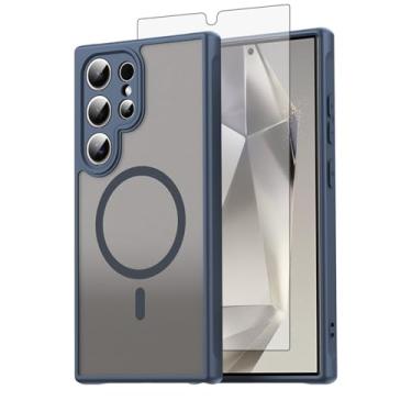 Imagem de Asuwish Capa de celular para Samsung Galaxy S24 Ultra 5G, compatível com Magsafe Magnetic, translúcido fosco antiimpressão digital, capa protetora à prova de quedas à prova de choque S24Ultra 24S S 24