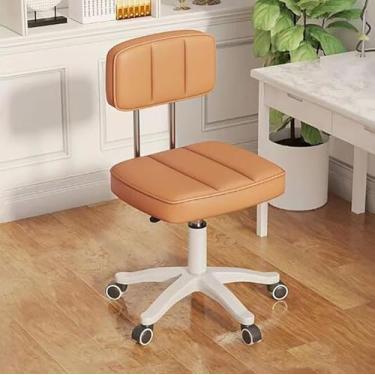 Imagem de Banqueta Giratória Com Rodas E Encosto Cadeiras De Escritório Giratórias Cadeira De Desenho Ajustável Em Altura Para Cozinha De Escritório Dentista Médico Oficina Laboratório E Casa, H