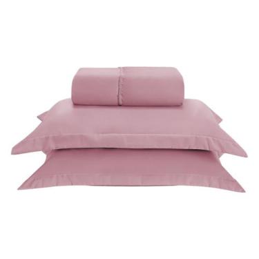 Imagem de Jogo de Lençol Basic Percal 300 fios Casal 3 Peças Rosê - Home Fernand